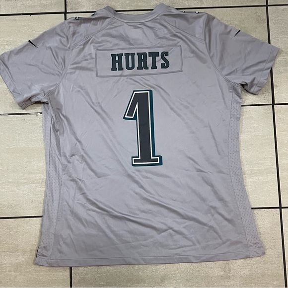 Philadelphia Eagles Jalen Hurts #1 Nike Gray Super Bowl LVII Patch Jersey - Picture 6 of 8